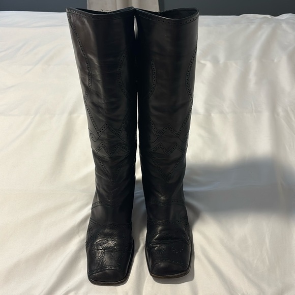 Bally Shoes - BALLY Square Toe boots Cascara leather riding boots made in Italy black 6.5